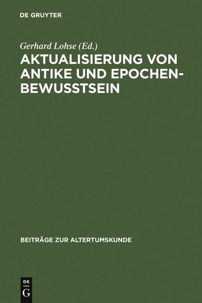 Produktbild: Aktualisierung von Antike und Epochenbewusstsein