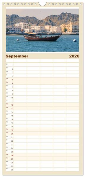 Produktbild: Familienplaner 2026 - Faszinierender Oman mit 5 Spalten (Wandkalender, 21 x 45 cm) CALVENDO