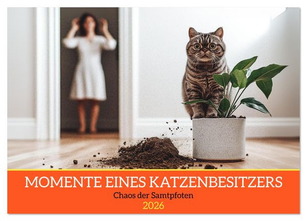 Produktbild: Momente eines Katzenbesitzers - Chaos der Samtpfoten (Wandkalender 2026 DIN A3 quer), CALVENDO Monatskalender