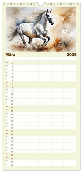 Produktbild: Familienplaner 2026 - Elegant und anmutig mit 5 Spalten (Wandkalender, 21 x 45 cm) CALVENDO