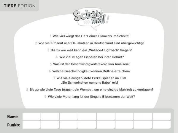 Produktbild: Sch&auml;tz mal! Tiere Edition