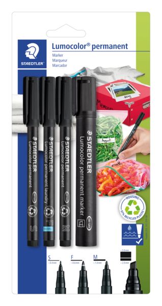 Produktbild: STAEDTLER Mars Lumocolor Schreib- und Zeichbedarf Lumocolor 60 Gemischte Sets Marker, 4er Set