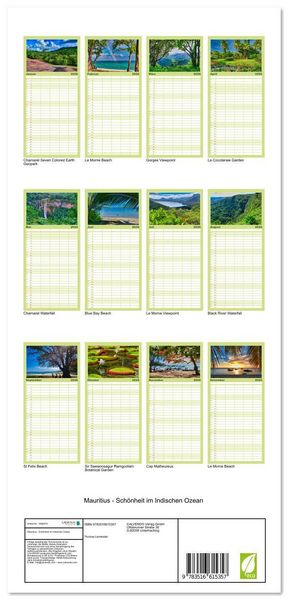 Produktbild: Familienplaner 2026 - Mauritius - Sch&ouml;nheit im Indischen Ozean mit 5 Spalten (Wandkalender, 21 x 45 cm) CALVENDO