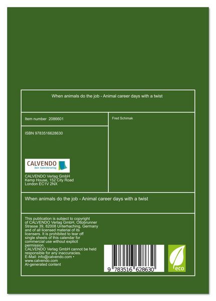 Produktbild: When animals do the job - Animal career days with a twist (Desk Calendar 2026 DIN A5 portrait), CALVENDO 12 Month DeskCalendar