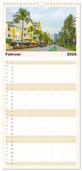 Produktbild: Familienplaner 2026 - Miami - pulsierende Metropole mit 5 Spalten (Wandkalender, 21 x 45 cm) CALVENDO