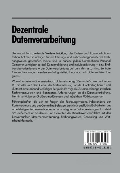 Produktbild: Dezentrale Datenverarbeitung f&uuml;r Kostenrechnung und Controlling