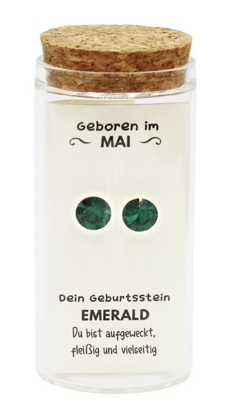 Produktbild: "Mai" Geburtsstein Ohrstecker im Gl&auml;schen