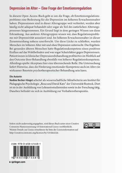 Produktbild: Depression im Alter &ndash; Eine Frage der Emotionsregulation