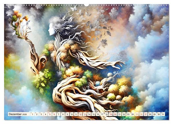 Produktbild: Lebendige Natur - Mystische Baumgeister (hochwertiger Premium Wandkalender 2026 DIN A2 quer), Kunstdruck in Hochglanz