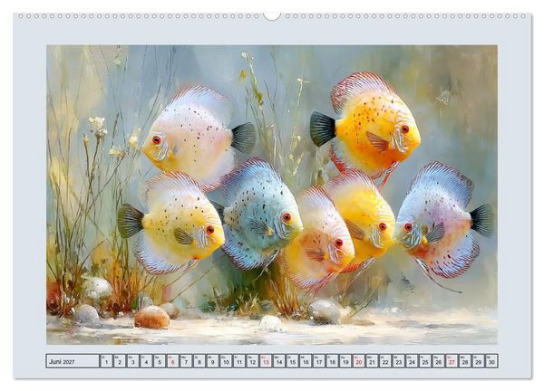 Produktbild: Diskusfische. Buntbarsche im S&uuml;&szlig;wasserbecken (Wandkalender 2027 DIN A2 quer), CALVENDO Monatskalender