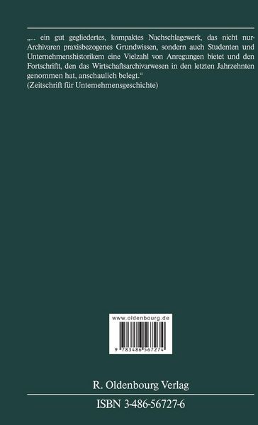 Produktbild: Handbuch f&uuml;r Wirtschaftsarchive