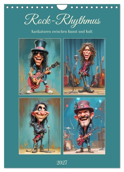 Produktbild: Rock-Rhythmus. Karikaturen zwischen Kunst und Kult (Wandkalender 2027 DIN A4 hoch), CALVENDO Monatskalender