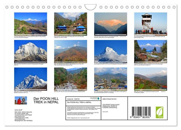 Produktbild: Der POON HILL TREK in NEPAL (Wandkalender 2026 DIN A4 quer), CALVENDO Monatskalender