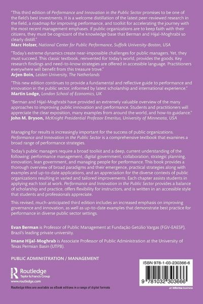 Produktbild: Performance and Innovation in the Public Sector