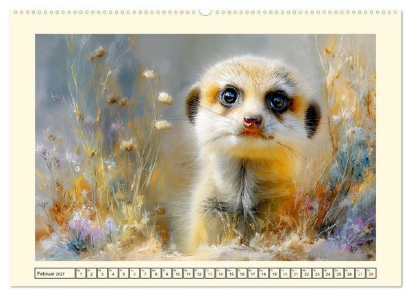 Produktbild: Erdm&auml;nnchen. Kleine Helden der Savanne (hochwertiger Premium Wandkalender 2027 DIN A2 quer), Kunstdruck in Hochglanz