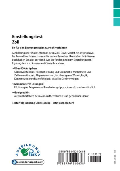 Einstellungstest Zoll