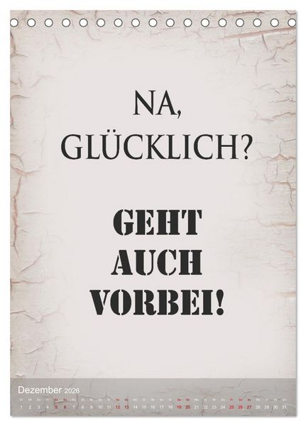 Produktbild: Ziemlich schlecht gelaunt (Tischkalender 2026 DIN A5 hoch), CALVENDO Monatskalender