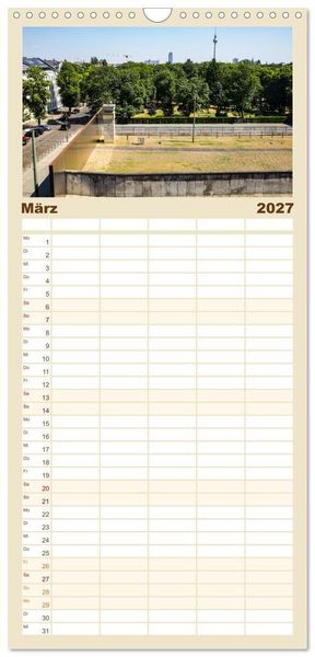 Produktbild: Familienplaner 2027 - Berlin - Reise durch die deutsche Geschichte mit 5 Spalten (Wandkalender, 21 x 45 cm) CALVENDO