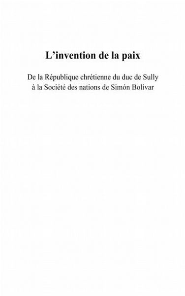 Produktbild: L'invention de la paix