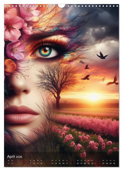 Produktbild: Feminine Facetten - Portraits in Doppelbelichtung (Wandkalender 2026 DIN A3 hoch), CALVENDO Monatskalender