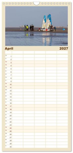 Produktbild: Familienplaner 2027 - Sankt Peter-Ording - Str&auml;nde, D&uuml;nen, Weite mit 5 Spalten (Wandkalender, 21 x 45 cm) CALVENDO