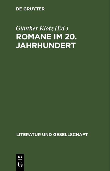 Produktbild: Romane im 20. Jahrhundert