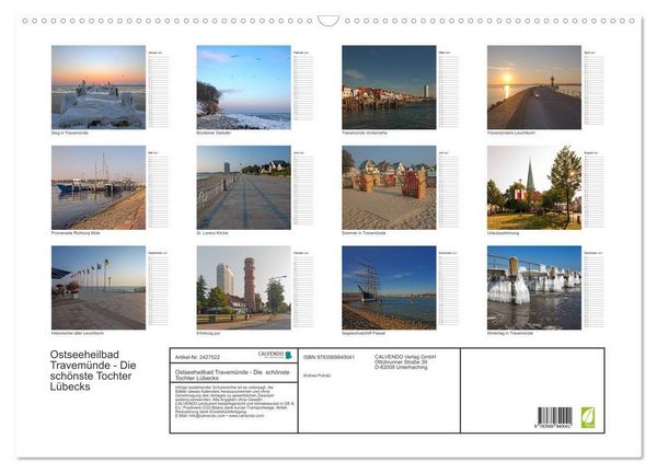 Produktbild: Ostseeheilbad Travem&uuml;nde - Die sch&ouml;nste Tochter L&uuml;becks (Wandkalender 2027 DIN A2 quer), CALVENDO Monatskalender