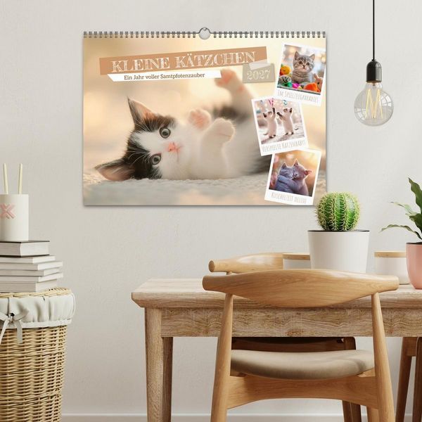 Produktbild: Kleine K&auml;tzchen - Ein Jahr voller Samtpfotenzauber (Wandkalender 2027 DIN A3 quer), CALVENDO Monatskalender