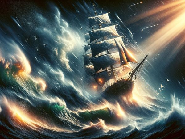 Produktbild: CALVENDO Puzzle Im Angesicht des Sturms: Ein Segelschiff trotzt den Gewalten | 1000 Teile Lege-Gr&ouml;&szlig;e 64x48cm Foto-Puzzle f&uuml;r gl&uuml;ckliche Stunden