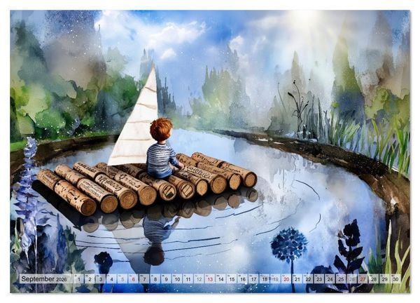 Produktbild: Wind, du himmlisches Kind (hochwertiger Premium Wandkalender 2026 DIN A2 quer), Kunstdruck in Hochglanz