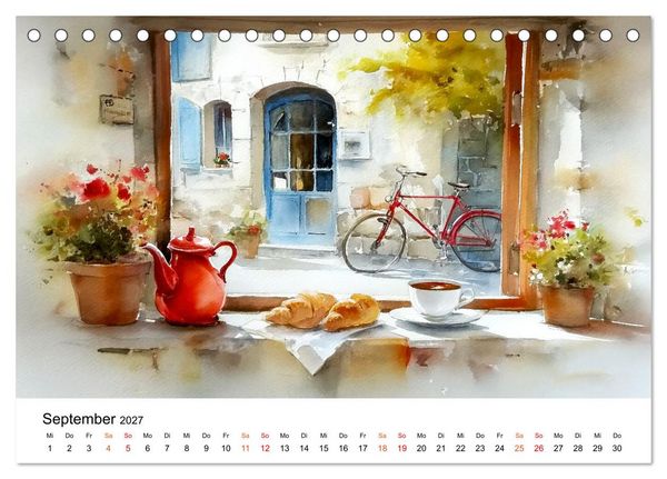 Produktbild: Paris in sanften Farben (Tischkalender 2027 DIN A5 quer), CALVENDO Monatskalender
