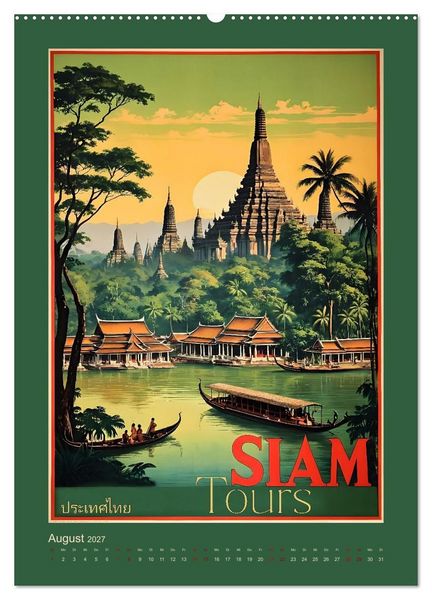Produktbild: Exotic Travel Poster - nostalgische Abenteuerreisen um die Welt (hochwertiger Premium Wandkalender 2027 DIN A2 hoch), Kunstdruck in Hochglanz