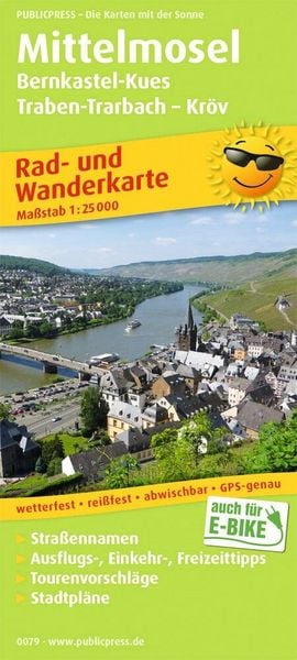 Produktbild: Publicpress Rad- und Wanderkarte Mittelmosel, Bernkastel-Kues, Traben-Trarbach, Kr&ouml;v 1:25.000