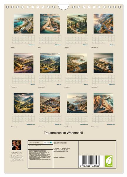 Produktbild: Traumreisen im Wohnmobil (Wandkalender 2026 DIN A4 hoch), CALVENDO Monatskalender