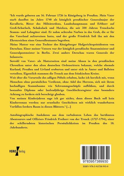 Produktbild: Des Freiherrn von der Trenck seltsame Lebensgeschichte