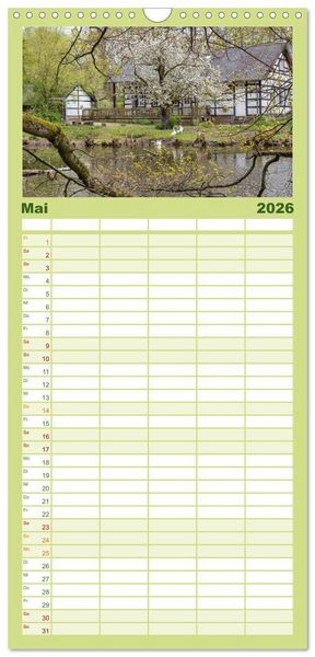 Produktbild: Familienplaner 2026 - Romantisches Wegberg mit 5 Spalten (Wandkalender, 21 x 45 cm) CALVENDO