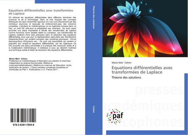 Produktbild: Equations diff&eacute;rentielles avec transform&eacute;es de Laplace