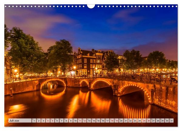 Produktbild: AMSTERDAM Idylle und Historie (Wandkalender 2026 DIN A3 quer), CALVENDO Monatskalender