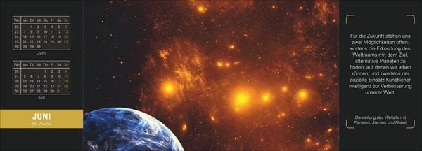 Produktbild: Stephen Hawking Universum Premium-Tischplaner 2027 - Wochenkalender mit 53 Bildern und Zitaten