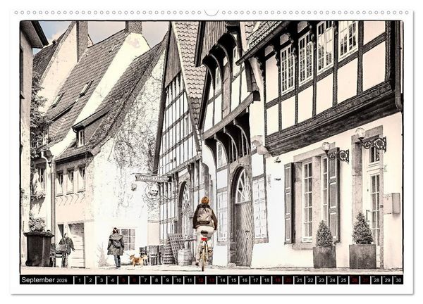 Produktbild: Osnabr&uuml;ck f&auml;hrt Fahrrad (Wandkalender 2026 DIN A2 quer), CALVENDO Monatskalender