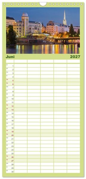 Produktbild: Familienplaner 2027 - Traumhaftes Wien mit 5 Spalten (Wandkalender, 21 x 45 cm) CALVENDO