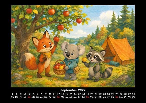 Produktbild: Camping-Abenteuer mit Finn, Kiki & Rocco 2027 Fotokalender DIN A3