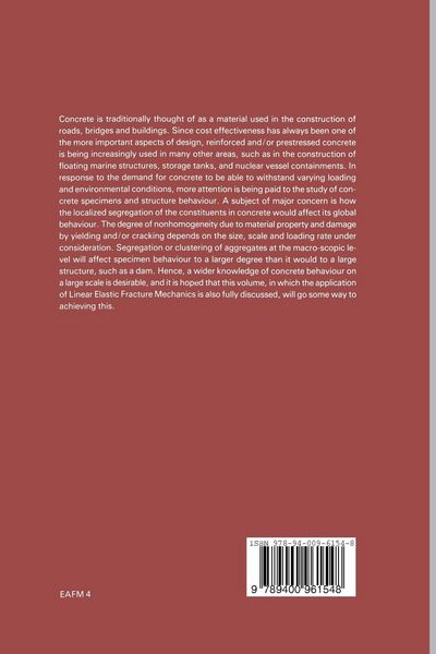 Produktbild: Fracture mechanics of concrete: Structural application and numerical calculation