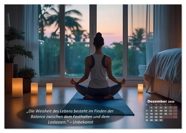 Produktbild: Mit Yoga ins Bett (Tischkalender 2026 DIN A5 quer), CALVENDO Monatskalender