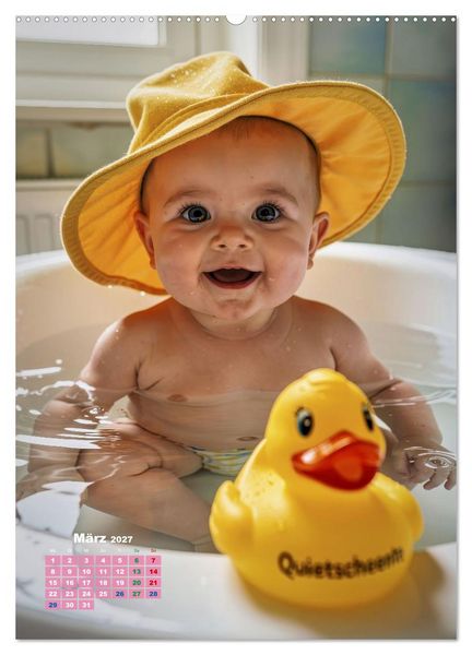 Produktbild: Gl&uuml;ckliche Babys (hochwertiger Premium Wandkalender 2027 DIN A2 hoch), Kunstdruck in Hochglanz