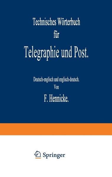 Produktbild: Technisches W&ouml;rterbuch f&uuml;r Telegraphie und Post