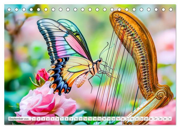 Produktbild: Konzert der Natur - Insekten spielen Musikinstrumente (Tischkalender 2026 DIN A5 quer), CALVENDO Monatskalender