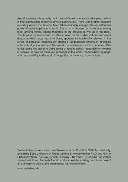 Produktbild: Hannah Arendt &ndash; An Ethics of Personal Responsibility