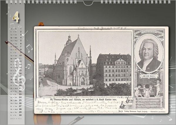 Produktbild: Komponisten-Kalender, Bach-Kalender, Musik-Kalender 2027, DIN A4