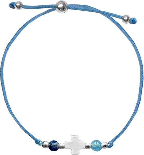 Produktbild: Armband - Perlenarmband mit Kreuzanh&auml;nger